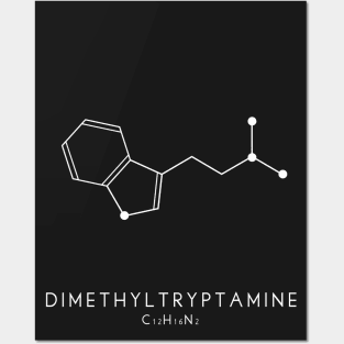 Dimethyltryptamine / DMT Molecular Structure in Black Posters and Art